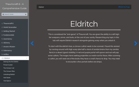 Eldritch | Thaumcraft 6 - A Comprehensive Guide