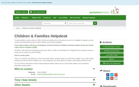Children & Families Helpdesk | Glosfamilies Directory