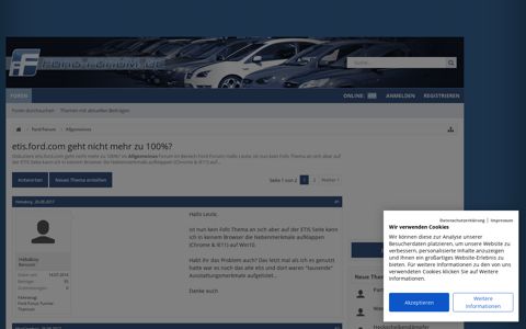 etis.ford.com geht nicht mehr zu 100%? - Ford-Forum.de