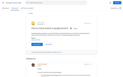 How to check activity in google photos? - Google Support
