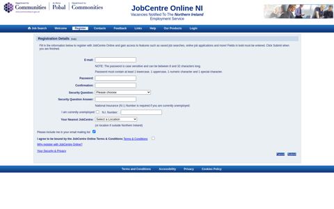 Register - JobCentre Online NI