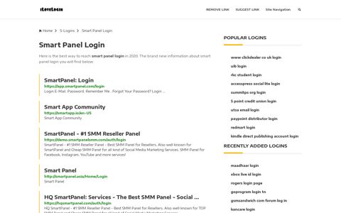 Smart Panel Login ❤️ One Click Access