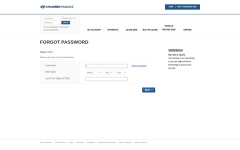 Hyundai Motor Finance Forgot Password