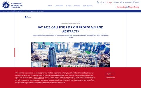 IAC 2021 Call for Session Proposals and Abstracts