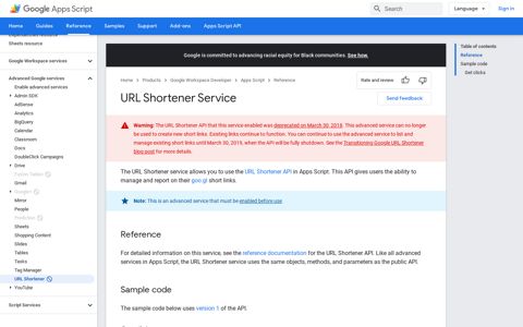 URL Shortener Service | Apps Script | Google Developers