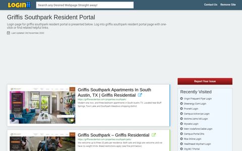 Griffis Southpark Resident Portal - Loginii.com
