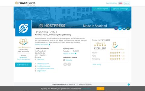 HostPress GmbH Experiences & Reviews - ProvenExpert.com