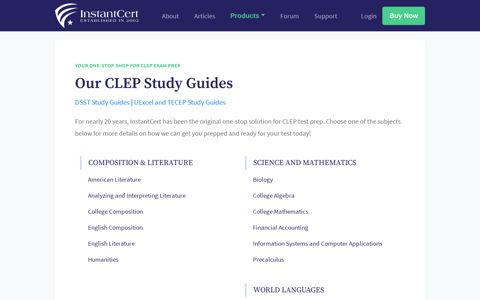 CLEP Study Guides | Flashcard-Based Test Prep | InstantCert