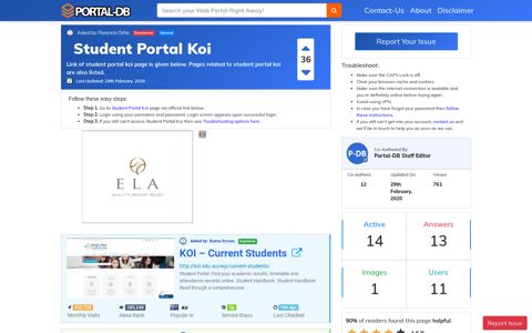 Student Portal Koi - Portal-DB.live