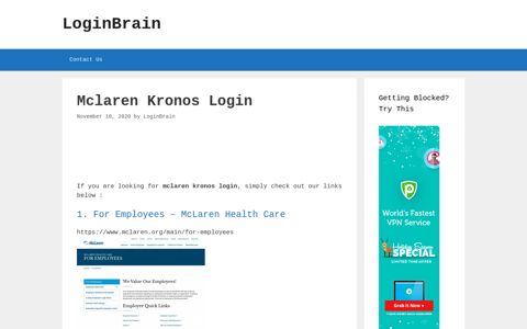 Mclaren Kronos For Employees - Mclaren Health Care
