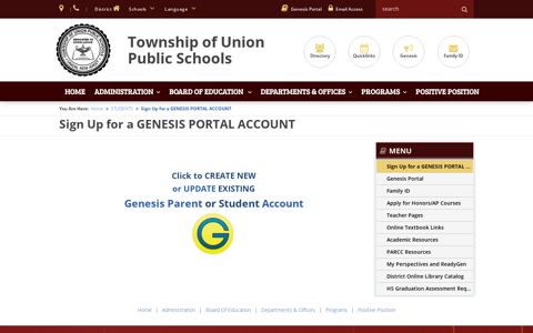 Sign Up for a GENESIS PORTAL ACCOUNT - Township of ...