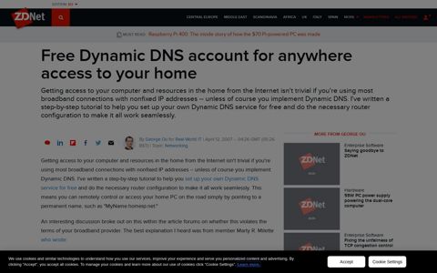 Free Dynamic DNS account for anywhere access to your ...