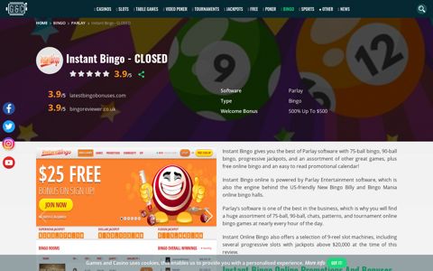Instant Bingo, Online Bingo - Games and Casino