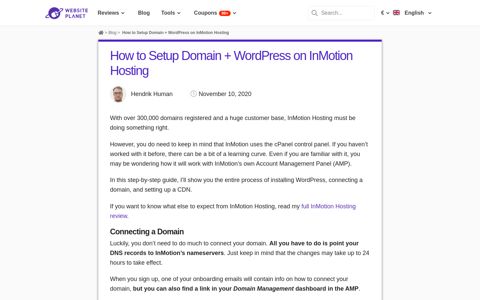 How to Setup Domain + WordPress on InMotion Hosting