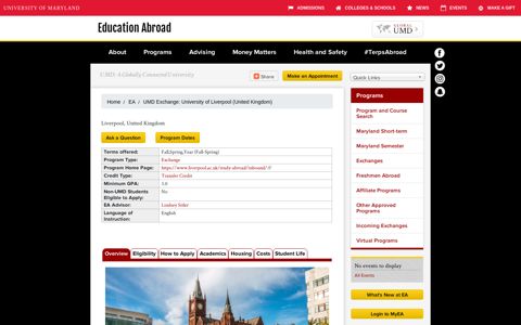 UMD Exchange: University of Liverpool (United Kingdom ...