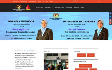 Portal Rasmi Institut Aminuddin Baki: Laman Utama