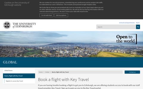 Book a flight with Key Travel | The University of Edinburgh