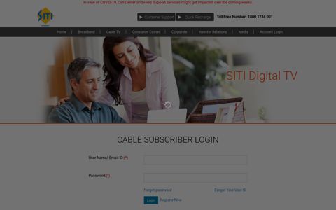 Cable Subscriber Login - SITI Cable