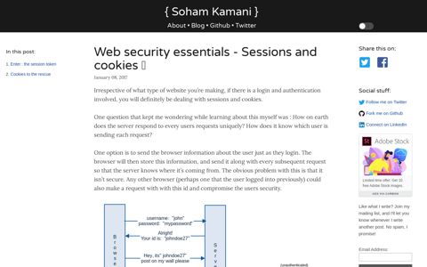 Web security essentials - Sessions and cookies - Soham's blog
