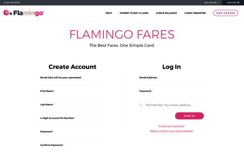 Login or Create an Account | Flamingo Fares™