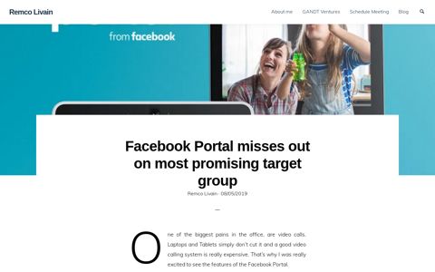 Facebook Portal misses out on most promising target group ...