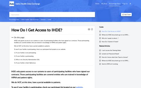 How Do I Get Access to IHDE? - Zoho Desk