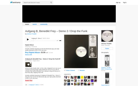 Aufgang B, Benedikt Frey ‎– Demo 2 / Drop the Funk | Serious ...