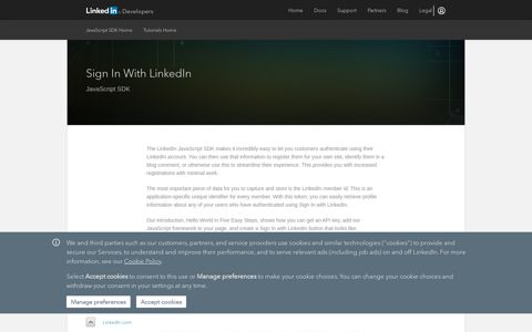 Sign in with LinkedIn | LinkedIn Developer Network