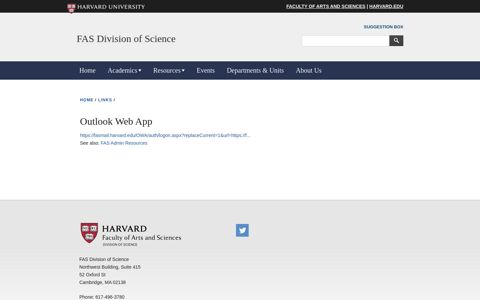 Outlook Web App | FAS Division of Science