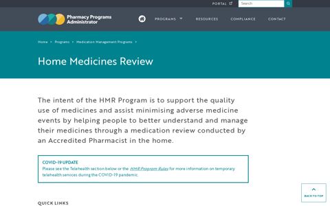 Home Medicines Review - Pharmacy Programs Administrator