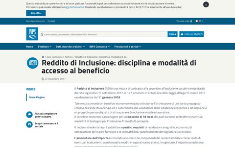 Reddito di Inclusione: disciplina e modalità di accesso ... - Inps