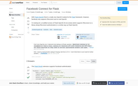 Facebook Connect for Flask - Stack Overflow