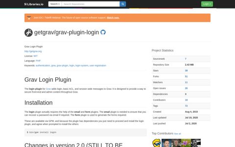 getgrav/grav-plugin-login - Libraries.io