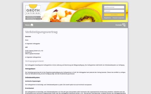 Verköstigungsvertrag - Groth Catering GmbH & Co. KG