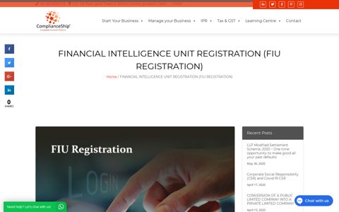 FINANCIAL INTELLIGENCE UNIT REGISTRATION (FIU ...