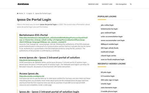 Iposo De Portal Login ❤️ One Click Access