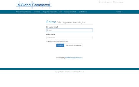 Client Area - e-Global Commerce