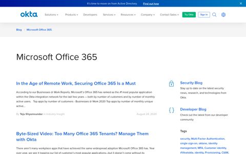 Microsoft Office 365 | Page 1 | Okta