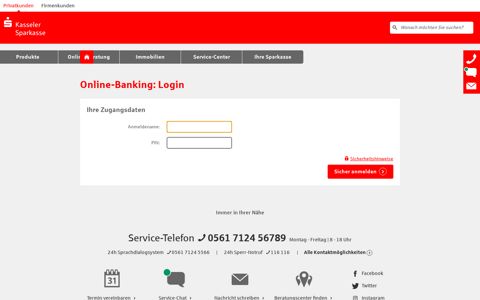 Login Online-Banking - Kasseler Sparkasse