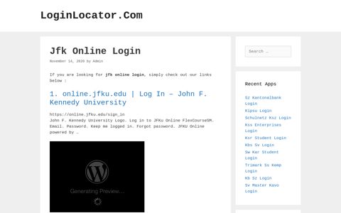 Jfk Online Login - LoginLocator.Com