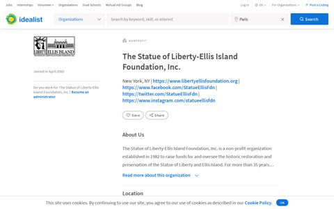 The Statue of Liberty-Ellis Island Foundation, Inc. - Idealist