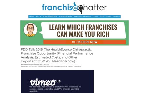 HealthSource Chiropractic Clinics - Franchise Chatter