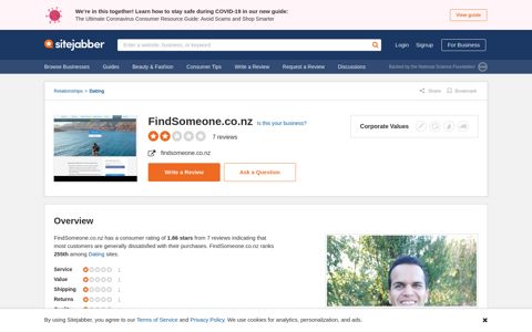7 Reviews of Findsomeone.co.nz - Sitejabber