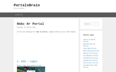 Rmbc Hr - Ess - Login - PortalsBrain - Portal Database