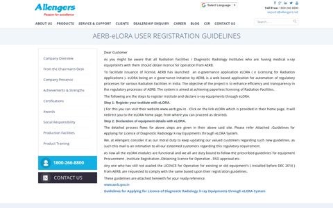 AERB eLORA USER REGISTRATION GUIDELINES | Allengers