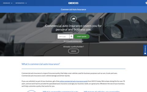 Commercial Auto Insurance - Get a Free Quote | GEICO