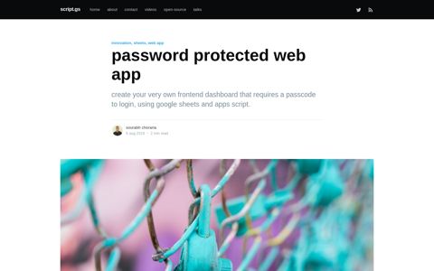 password protected web app | script.gs