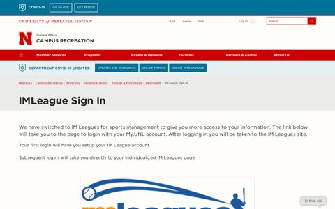 IMLeague Sign In | Campus Recreation | Nebraska