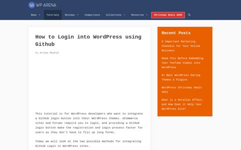 How to Login into WordPress using Github - WPArena