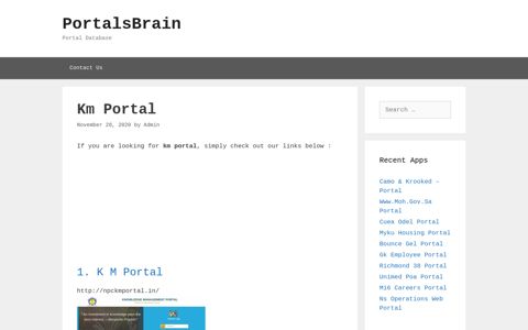 Km - K M Portal - PortalsBrain - Portal Database